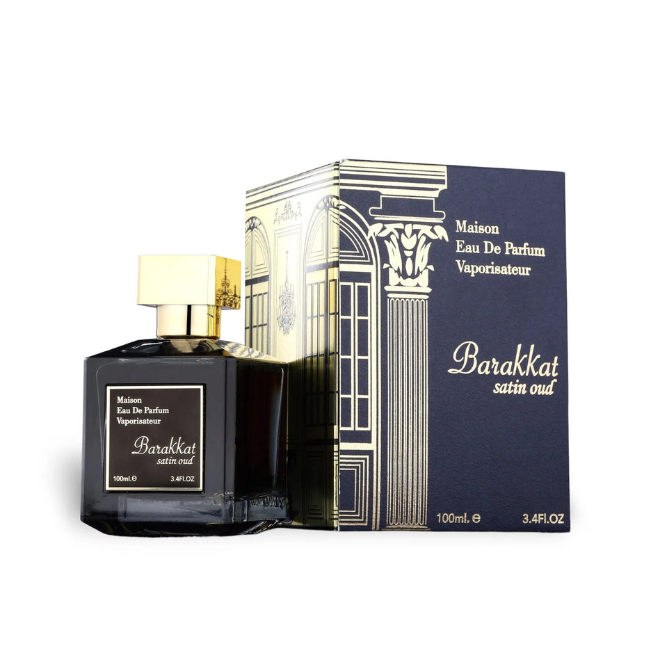 Barakkat Satin Oud by Fragrance World - Luxurious Perfume with Box Packaging