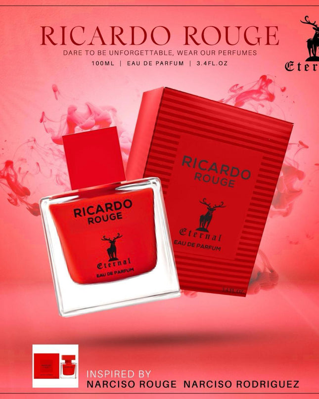 Ricardo Rouge by Eternal - Bold Perfume with Box Packaging (100ml Eau de Parfum)