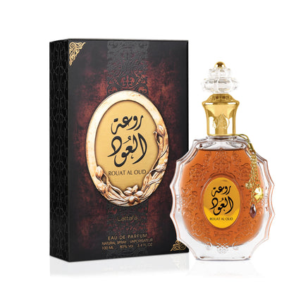 Rouat Al Oud by Lattafa – Luxurious Perfume with Box Packaging (100ml Eau de Parfum)